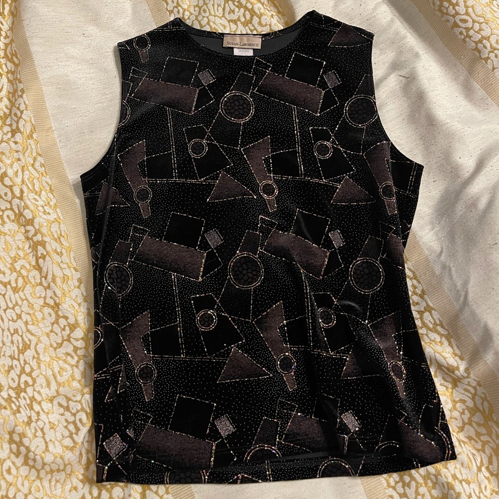 90s Susan Lawrence Black Sparkly Tank